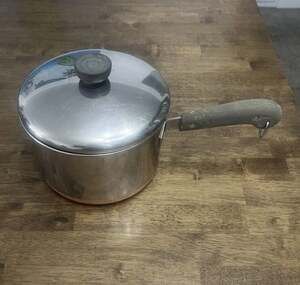 Vtg pre 68 Revere Ware 1801 Copper Clad Stainless Steel 3 Quart Saucepan W/ Lid